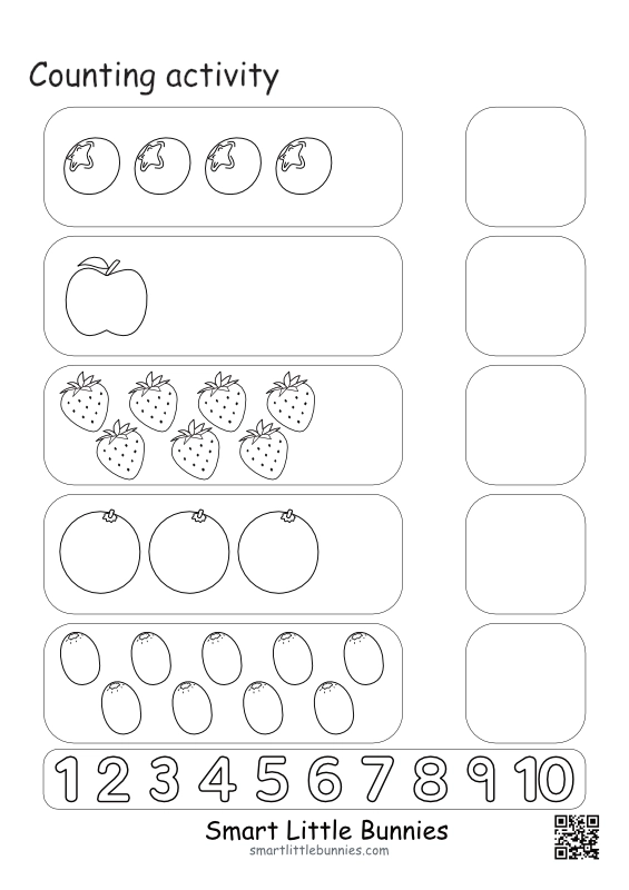 Counting Activities - Free Count and Write Worksheets for Kids