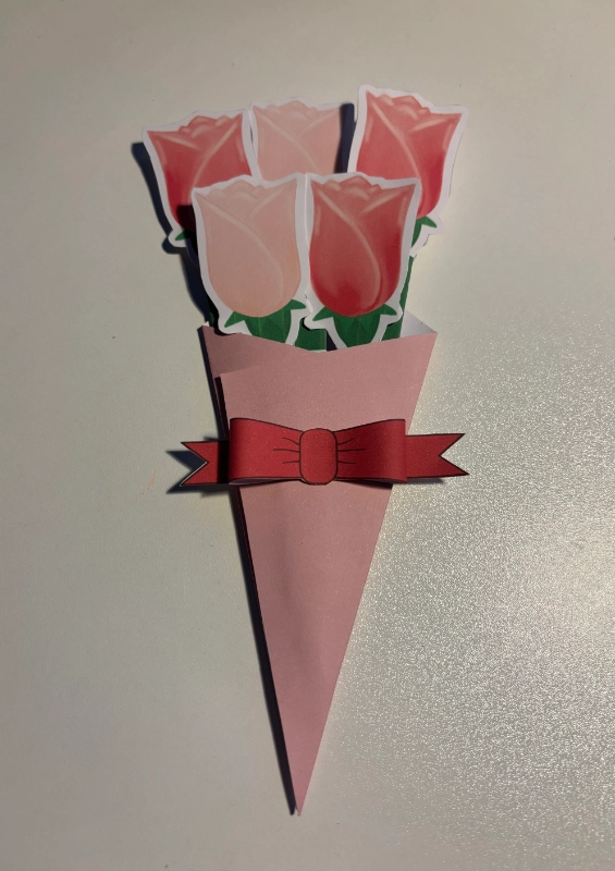 Paper Flower Bouquet Craft | Printable Rose Bouquet for Kids
