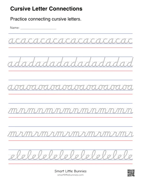 Cursive Fluency Rows
