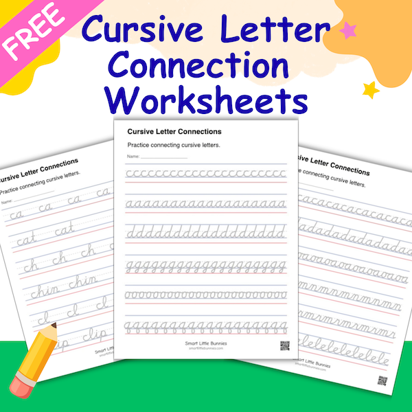 Free Cursive Letter Connection Worksheets Sample Pack