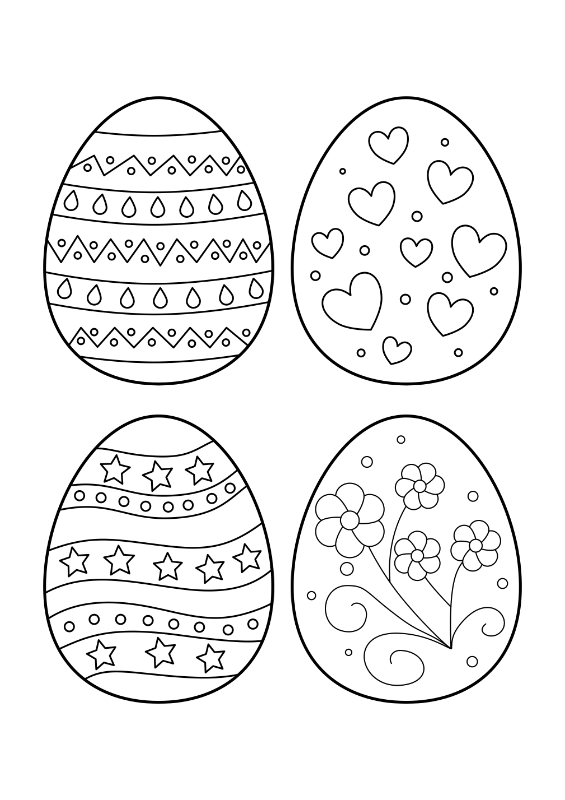 Easter Egg Coloring Pages - Free Printable Patterned Eggs for Kids