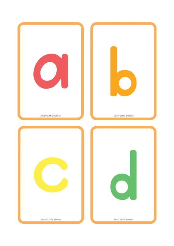 소문자 알파벳 플래시 카드 - 무료 프린트 a-z 카드