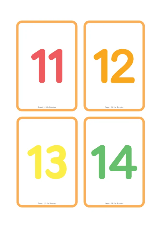 Number Flash Cards 11-20 | Free Printable Number Cards for Kids