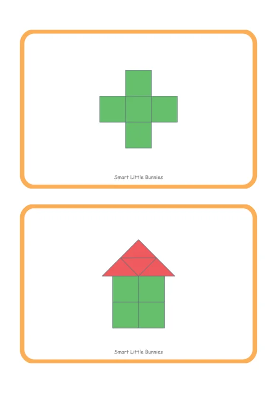 Pattern Block Silhouette Flash Cards | Free Printable Shape Building Cards for Kids