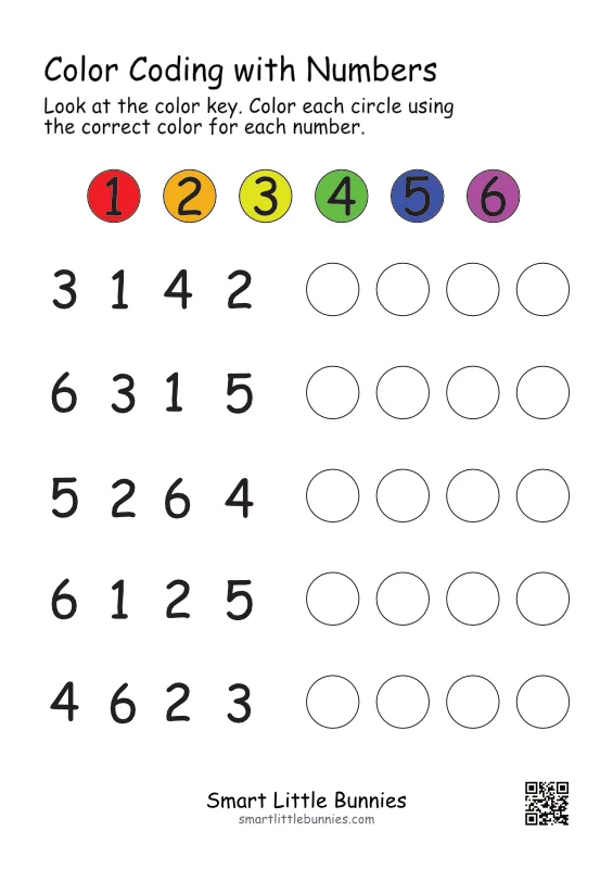 Color Coding with Numbers Worksheets — Free Printable (3 Pages)