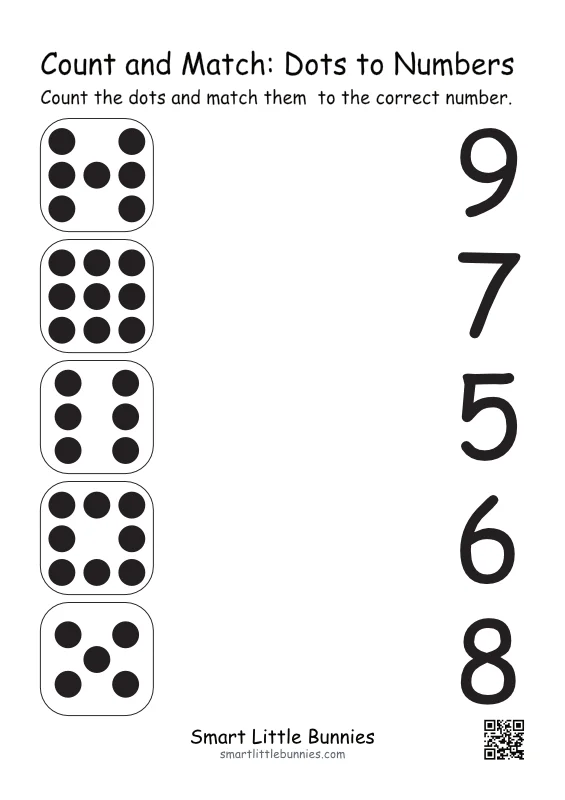 Count and match dots to numbers, set 4