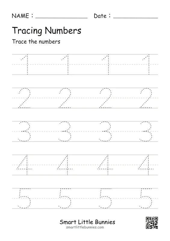 FREE Number 1-5 Tracing Worksheets for Preschool (Printable PDF)