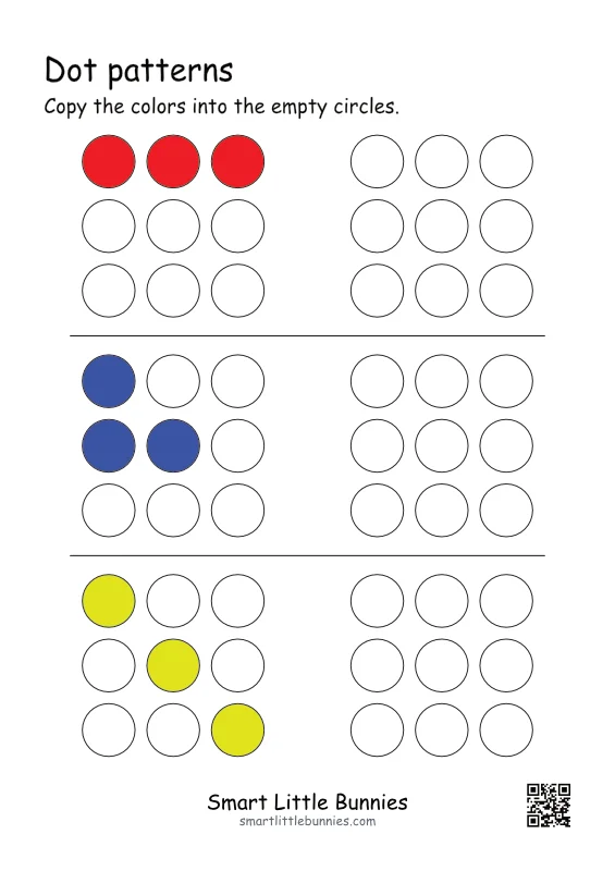 Dot Pattern Matching Worksheets