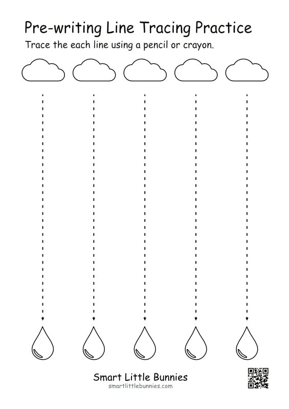 Vertical Line Tracing Worksheet | Free Pre-Writing Practice Worksheet