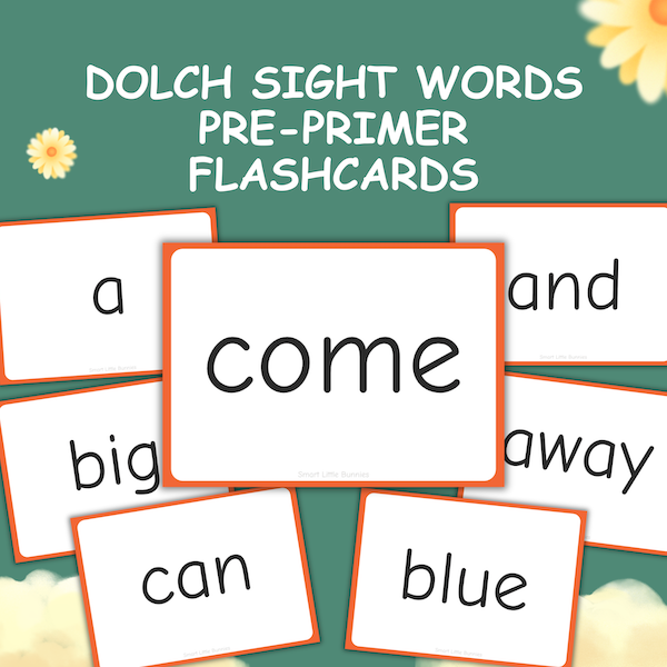 Dolch Pre-Primer Sight Words Flashcards