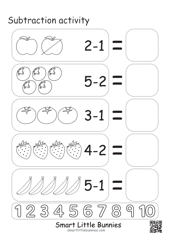 Subtraction Activities - Subtract and Write the Answers
