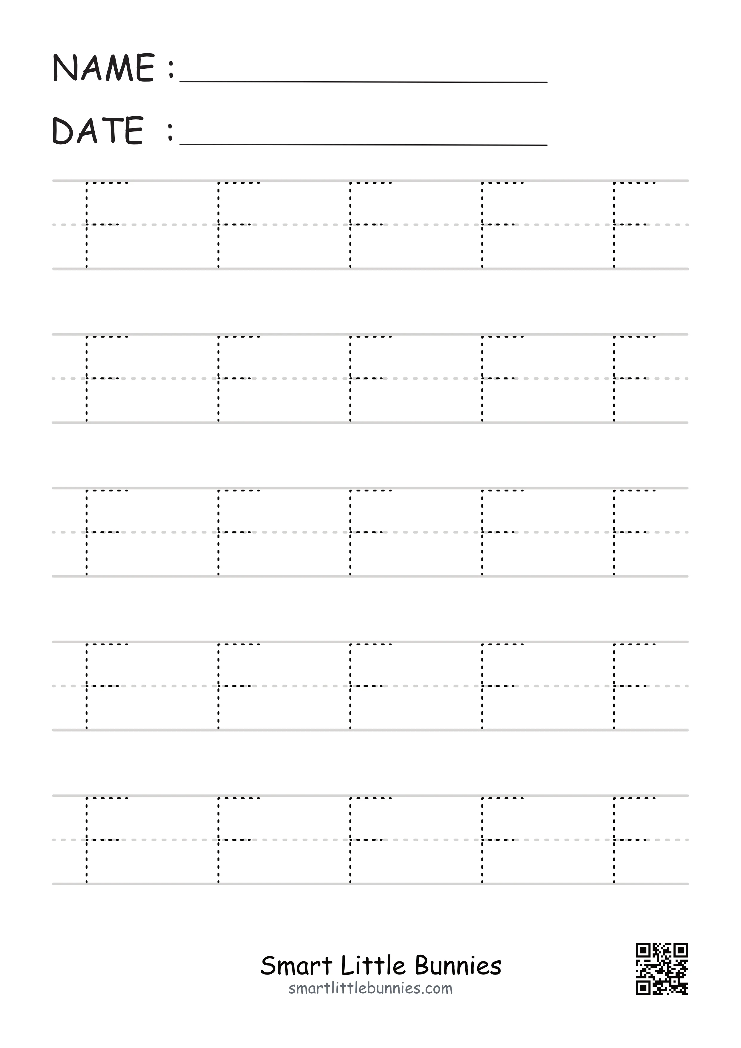 Uppercase F Tracing Worksheet