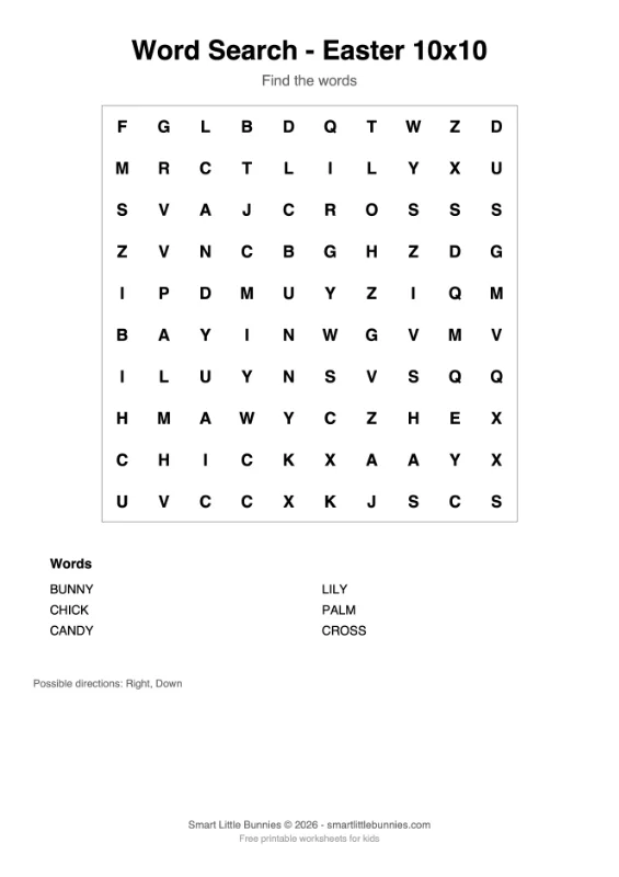 Free Word Search Puzzles for Kids 1